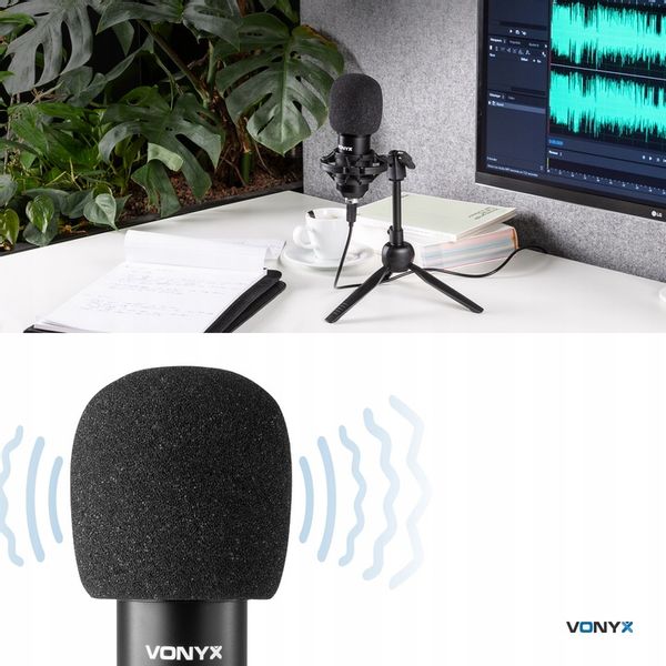 Mikrofon pojemnościowy USB STUDYJNY TRIPOD stołowy podcast YOUTUBE zdjęcie 5