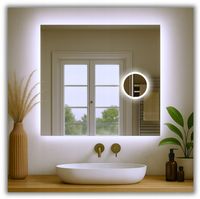 LUSTRO LED 100x100 DO MAKIJAŻU COB Z LUSTERKIEM KOSMETYCZNYM 3xPOWIĘKSZENIE