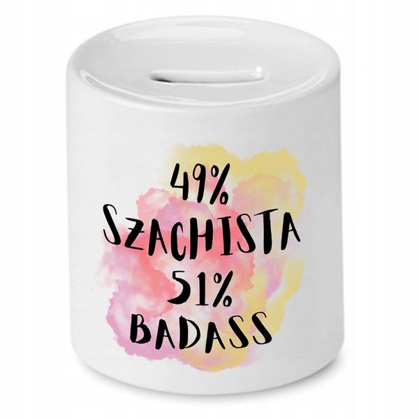 Dla Szachisty Skarbonka Daj Szachista 49 Badass 51 Z Nadrukiem Ze Zdjęciem zdjęcie 1