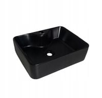 UMYWALKA NABLATOWA CERAMICZNA MATOWA CZARNA 48x38 REBIKO