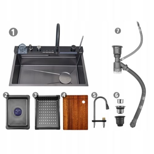 ZLEWOZMYWAK CYFROWY ZLEW KUCHENNY JEDNOKOMOROWY ZE STALI +GRATIS na Arena.pl