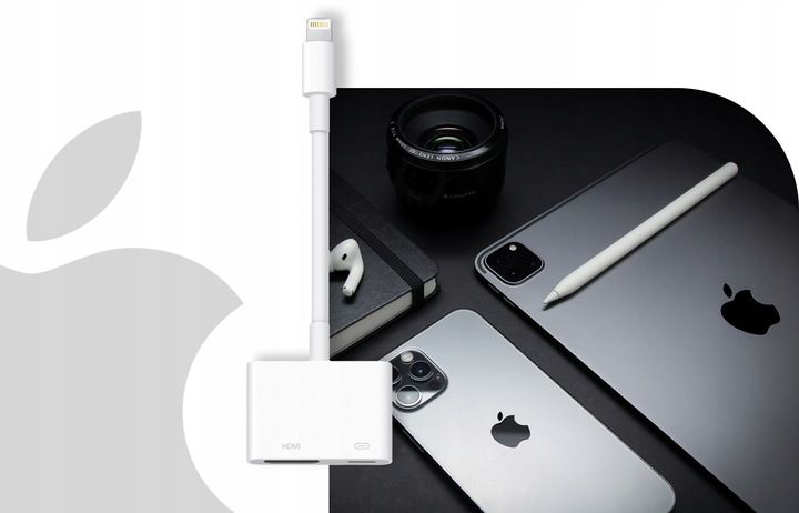 APPLE| Oryginalny ADAPTER LIGHTNING HDMI IPAD iPhone X 11 12 13 14 MAX PRO! zdjęcie 8