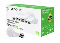 6x Żarówka LED E27 A60 18W Barwa biała CIEPŁA Premium Zestaw LEDOWY