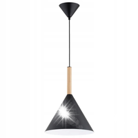 LAMPA WISZĄCA ZWIS ALFA FUKS 61471 KLOSZ STOŻEK DREWNO ŻYRANDOL CZARNY