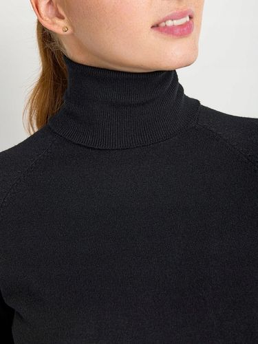 Golf Sweter Damski z Wiskozą Gładki Długi Rękaw Klasyczny Czarny L na Arena.pl