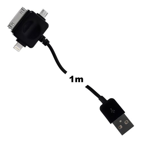 Kabel Whitenergy micro USB/ mini USB/ iPhone4 - USB 100cm Czarny na Arena.pl