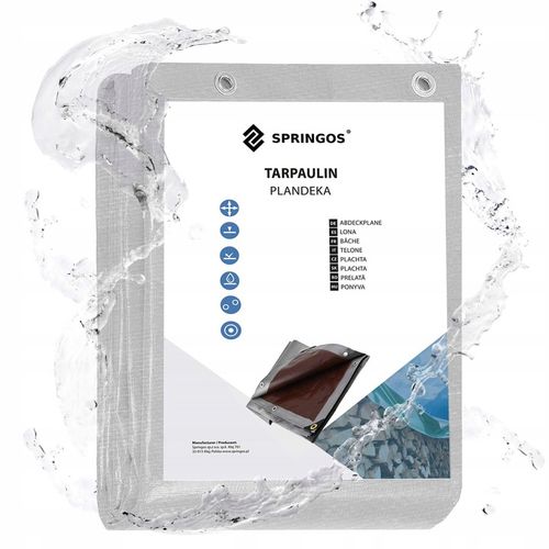 PLANDEKA PLANDEKI 5x8m SREBRNA WZMACNIANA 210G MOCNE OKRYCIE PŁACHTA na Arena.pl