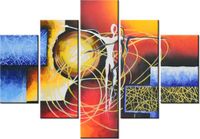 70 100CM OBRAZ 5 ELEM TAŃCZĄCE POSTACIE DRUK PŁÓTNO