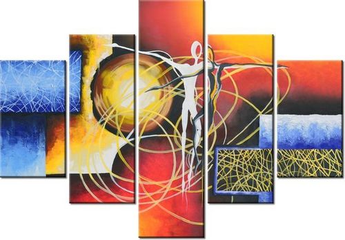 70 100CM OBRAZ 5 ELEM TAŃCZĄCE POSTACIE DRUK PŁÓTNO na Arena.pl