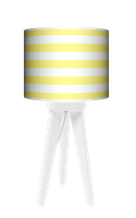Lampa stołowa - trójnóg drewniana mała - Żółte pasy