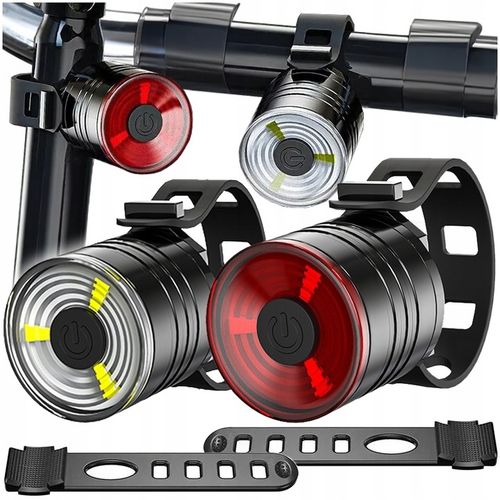 LAMPKA ROWEROWA PRZÓD TYŁ LED LAMPKI DO ROWERU NA KIEROWNICĘ ZESTAW BATERIE na Arena.pl