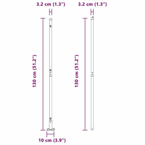 Słupek ogrodzeniowy. 26 pcs Srebrny 3.2 x 3.2 x 140 cm Stal na Arena.pl