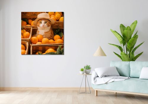 Obraz 90x90cm Kot w Pomarańczach na Arena.pl
