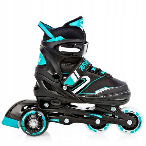 Rolki Wrotki Regulowane 3w1 RAVEN Helixi Black/Mint 34-37 Kółko LED na Arena.pl
