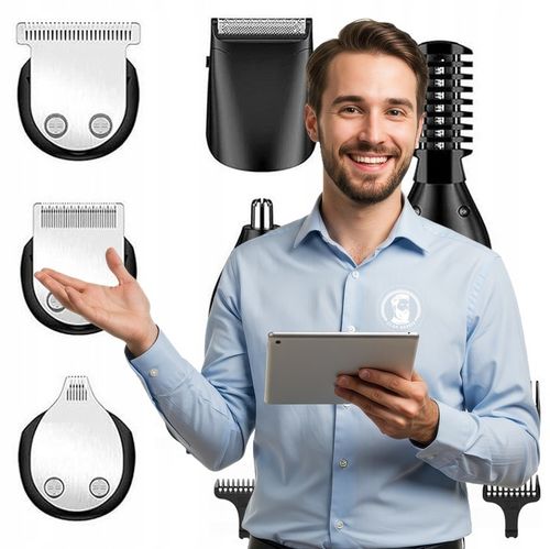 WIELOFUNKCYJNY TRYMER GOLARKA MASZYNKA DO STRZYŻENIA LCD XXL USB 16W1 na Arena.pl