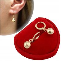 Złote kolczyki kulki wiszące klasyczne codzienne antyalergiczne dla kobiety