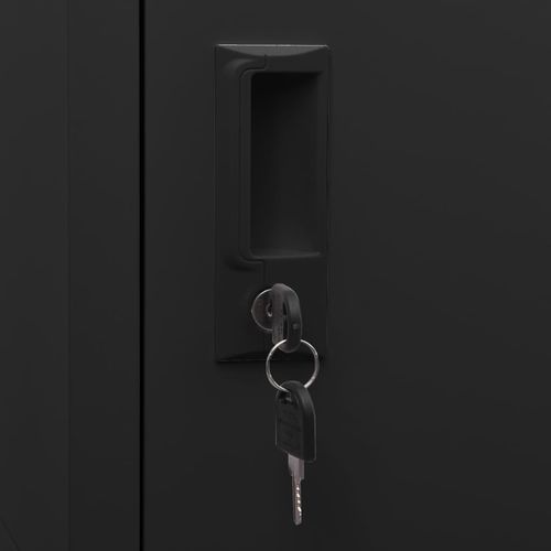 Szafka zamykana na klucz, czarna, 38x45x180 cm, stalowa na Arena.pl