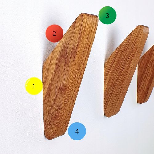 Wieszak na Ubrania do Przedpokoju Drewniany Ścienny Wiszący Brązowy Dębowy na Arena.pl