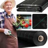AGROTKANINA 1,1x50m 90g CZARNA AGROWŁÓKNINA MATA ANTYCHWASTOWA MOCNA GRUBA