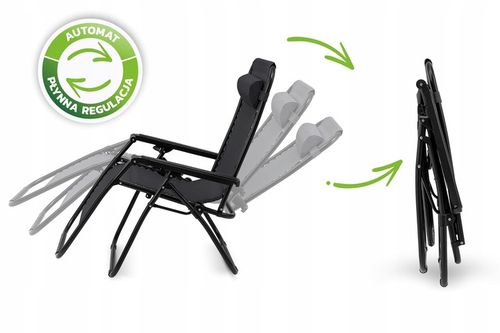 LEŻAK OGRODOWY Z PODNÓŻKIEM, ZAGŁÓWKIEM I STOLIKIEM NA NAPOJE ZERO GRAVITY na Arena.pl
