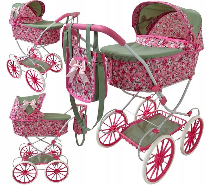 WÓZEK DLA LALEK RETRO GŁĘBOKI + TORBA zdjęcie 3