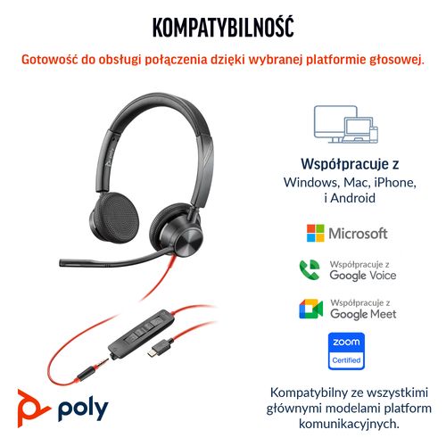 Słuchawki Poly Blackwire 3325 Stereo MS na Arena.pl