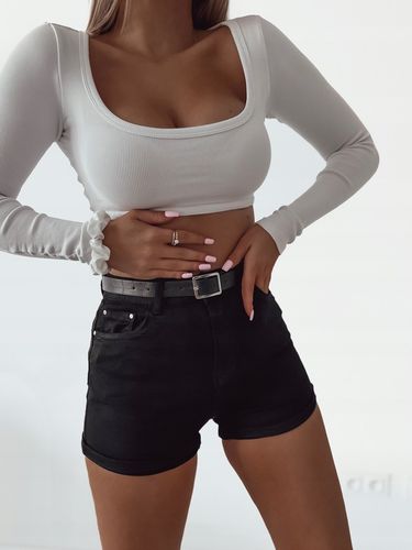 SPODENKI JEANSOWE DAMSKIE SZORTY MODELUJĄCE PUSH UP z paskiem M Sara XS/34 na Arena.pl