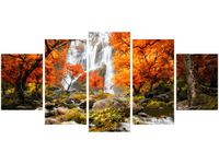 70CM 150CM OBRAZ 5 ELEM JESIENNY WODOSPAD ŚCIENNY