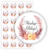 ETYKIETY arkusz naklejek jajka WIELKANOCNE kartkę kopertę 24 szt. 5cm