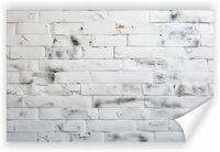 Fototapeta PREMIUM STRUKTURA ZMYWALANA ceglana biała ściana tapeta