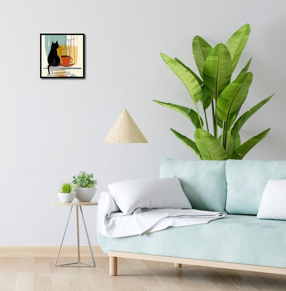 Plakat 30x30cm Kot i Kawa zdjęcie 4