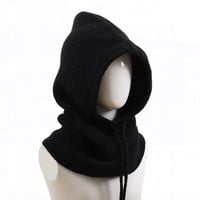 KAPTUR MĘSKI CZAPKA KOMINIARKA DZIERGANY CZARNY