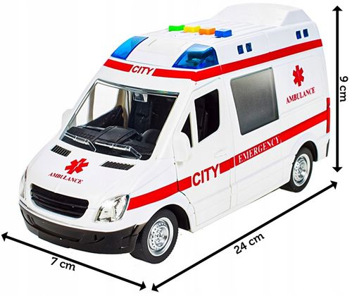 KARETKA AMBULANS SAMOCHÓD AUTO POGOTOWIE z Dźwiękiem I Światłem NA NAPĘD na Arena.pl