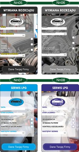 NAKLEJKI WYMIANA OLEJU ROZRZĄDU serwisowe 100 szt na Arena.pl