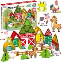 Magnetyczne Klocki Konstrukcyjne 7,5 cm Farma 30 el. Dla Dzieci Edu WOOPIE