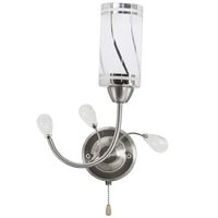 Szklany kinkiet pokojowy 8267/1 19BT tuba z włącznikiem tytan