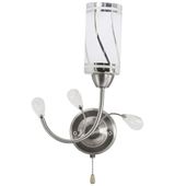 Szklany kinkiet pokojowy 8267/1 19BT tuba z włącznikiem tytan