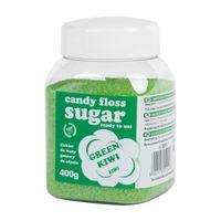 kolorowy cukier do waty cukrowej zielony o smaku kiwi 400g