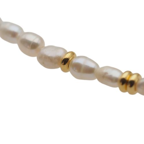 Naszyjnik - Białe Perły hodowane i srebro złocone na Arena.pl