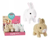 PLUSZOWY KRÓLIK KICA I PISZCZY RUSZA PYSZCZKIEM USZAMI biały beżowy róż