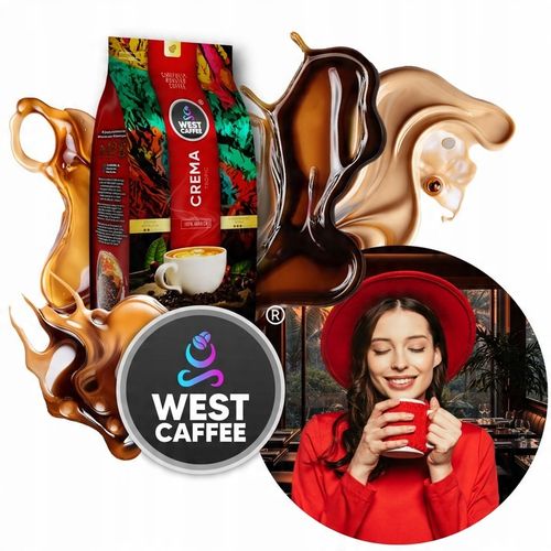 Kawa ziarnista - Crema Tropic - 100% Arabica 1kg Świeżo Palona WEST CAFFEE na Arena.pl