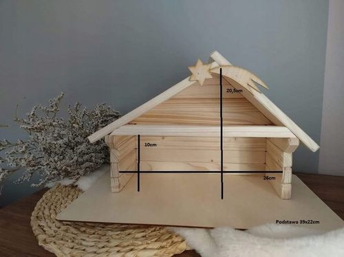 Szopka bożonarodzeniowa drewniana HANDMADE na Arena.pl