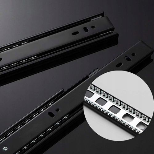 Prowadnica kulkowa SEVROLL do szuflad cichy domyk 350 mm czarna udźwig na Arena.pl