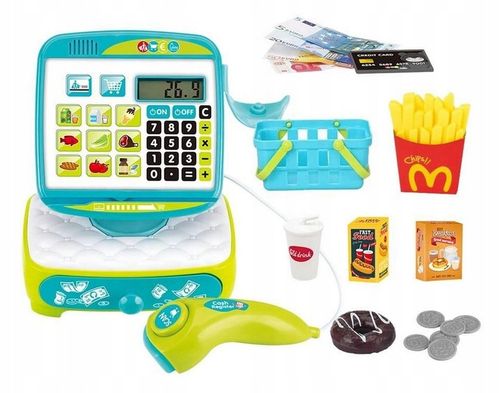 KASA FISKALNA SKLEPOWA Z DOTYKOWYM PANELEM KOSZYK DO ZABAWY DLA DZIECI na Arena.pl