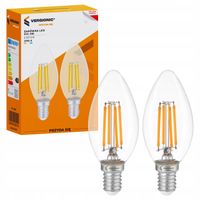 2x ŻARÓWKA DEKORACYJNA OZDOBNA LED E14 4W 260lm ŚWIECZKA ŻARÓWKI 2SZT