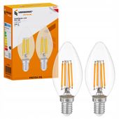 2x ŻARÓWKA DEKORACYJNA OZDOBNA LED E14 4W 260lm ŚWIECZKA ŻARÓWKI 2SZT