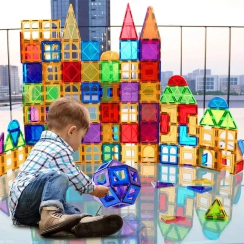 KLOCKI MAGNETYCZNE KONSTRUKCYJNE DUŻE PANELE 3D na Arena.pl