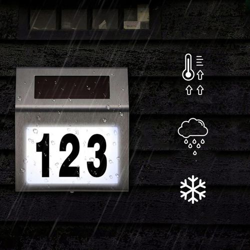 PODŚWIETLANY NUMER DOMU TABLICZKA LAMPA LED SOLARNA CZUJNIK STAL na Arena.pl