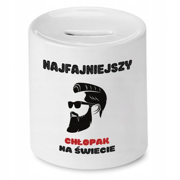 Skarbonka Dla Chłopaka Najfajniejszy Na Świecie Z Nadrukiem Ze Zdjęciem zdjęcie 1