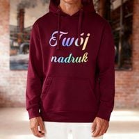 Bluza z kapturem burgundowa z Twoim nadrukiem - Kangaroo M